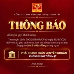 Thông báo thanh toán chuyển khoản